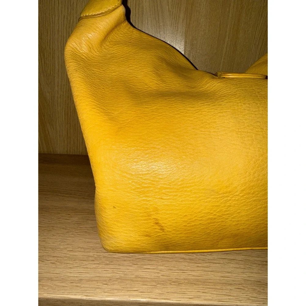Dooney & Bourke Yellow Pebbled Leather Hobo Bag